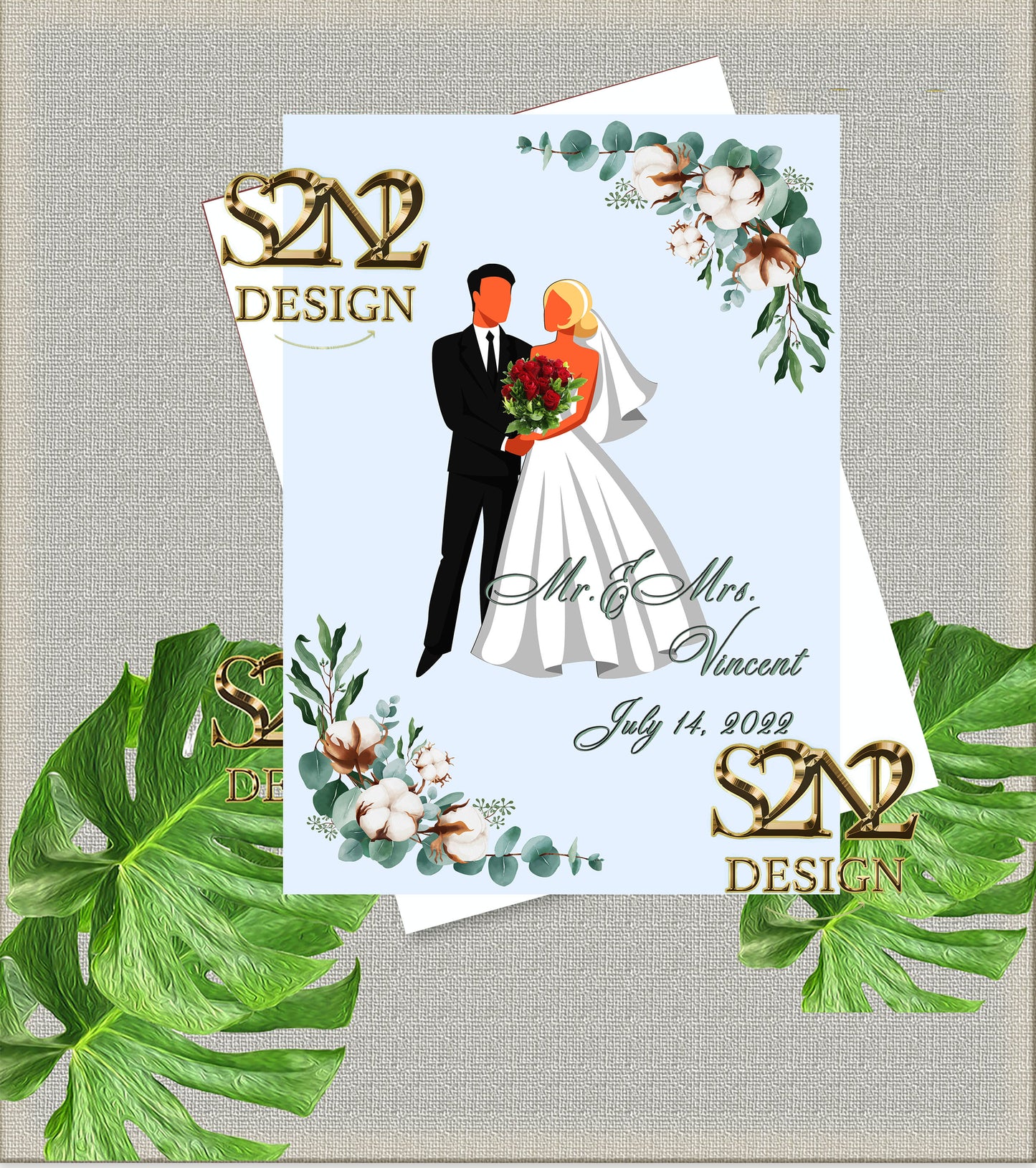 Printable Customized Wedding Card