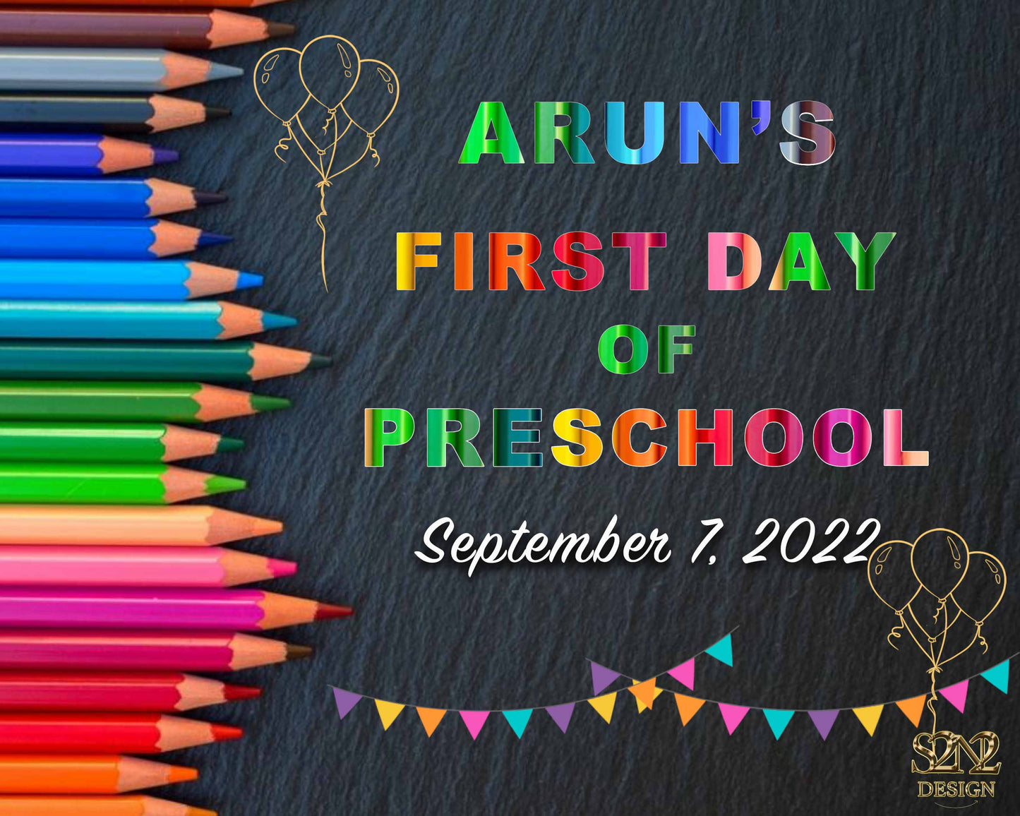 Personalized First Day of School Sign