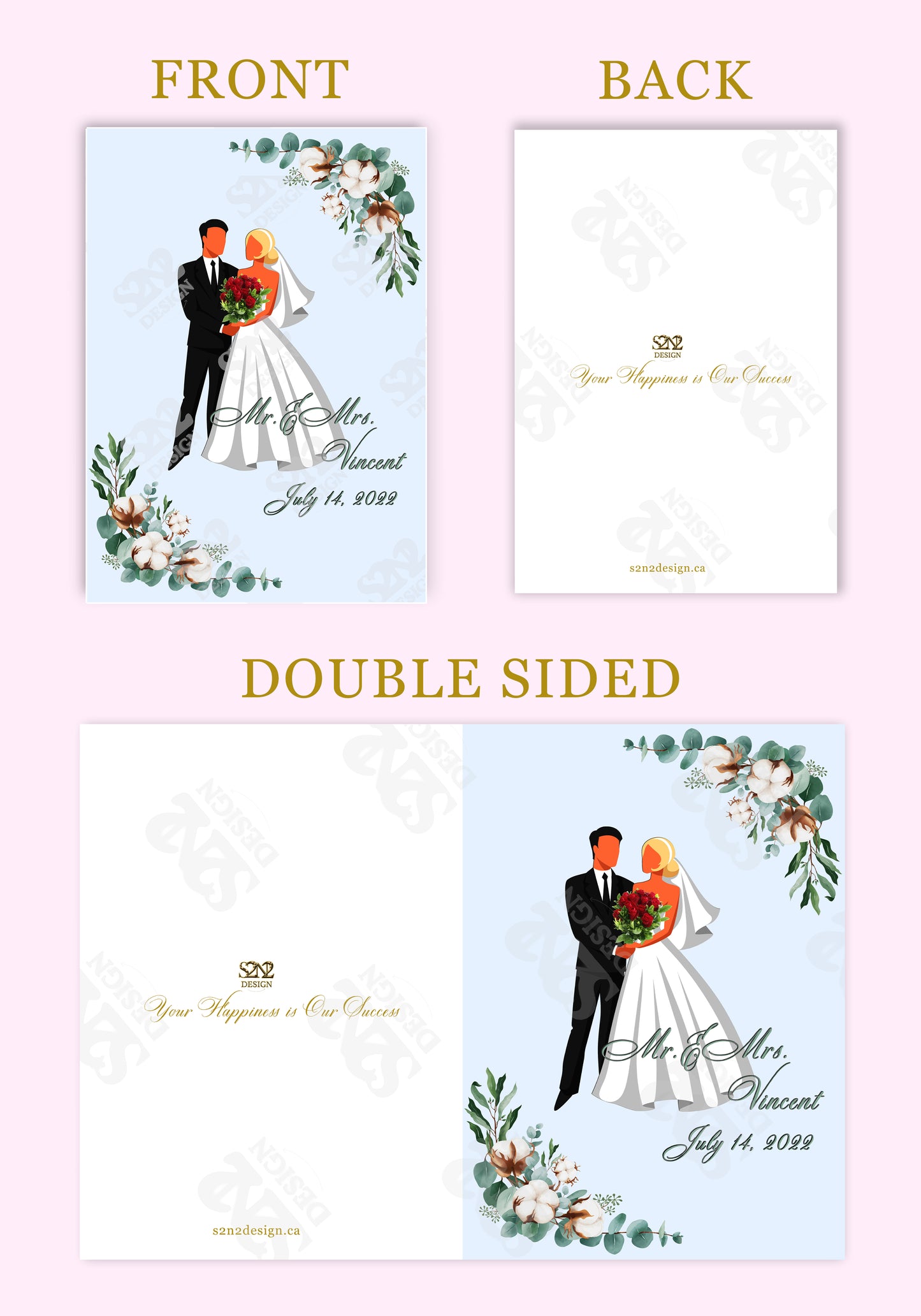 Printable Customized Wedding Card